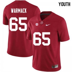 NCAA Youth Alabama Crimson Tide #65 Chance Warmack Stitched College Nike Authentic Crimson Football Jersey BR17T45KZ